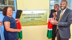 Anne Waiguru officially inaugurating the maternity ward at South Ngariama Health Center in Mwea Constituency. PHOTO/COURTESY